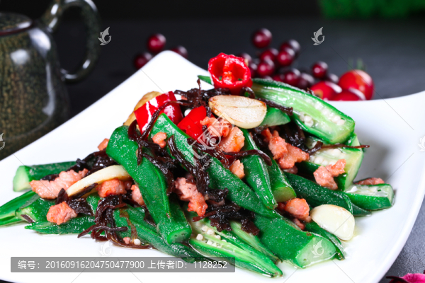 干菜肉碎炒秋葵