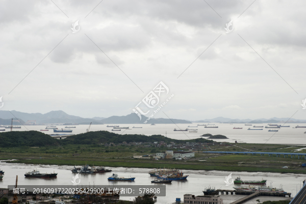 天空,大海,大橋,漁船,輪船