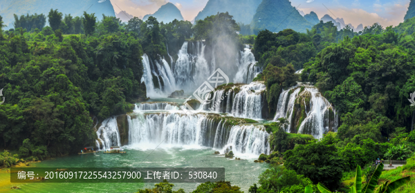 山水瀑布,,大畫幅