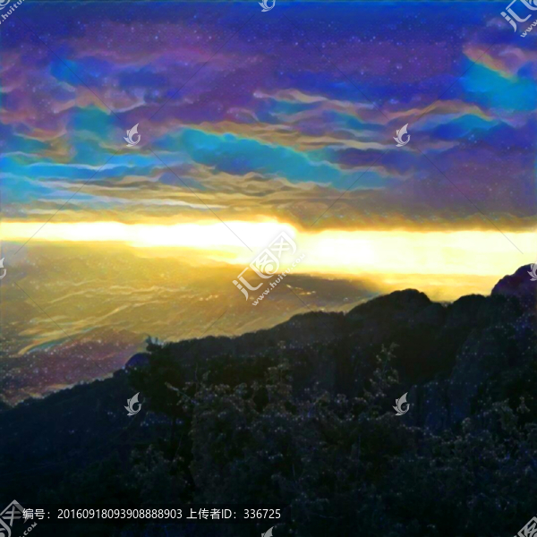 無框畫,朝霞滿天