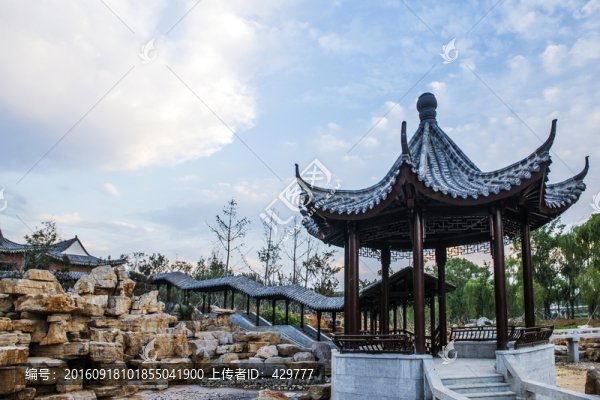 公園風(fēng)景,,藍(lán)天白云