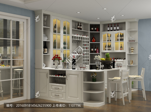 酒柜,3D建模,3D效果圖