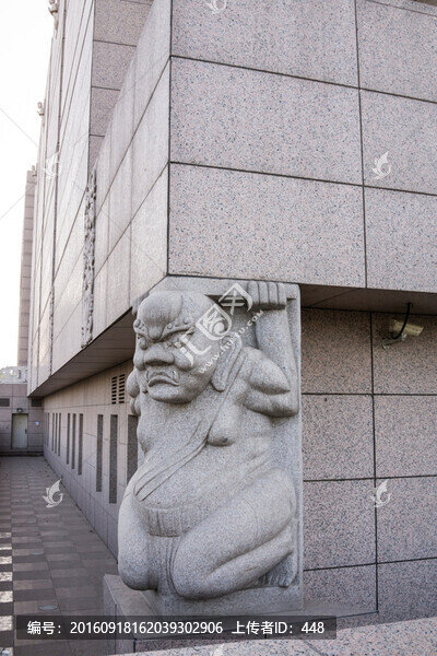 石雕力士志文支座,石雕人像