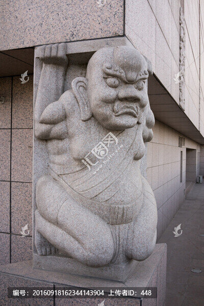 石雕力士志文支座,石雕人像