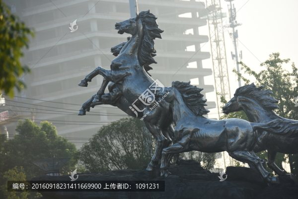 白馬湖公園八駿馬圖