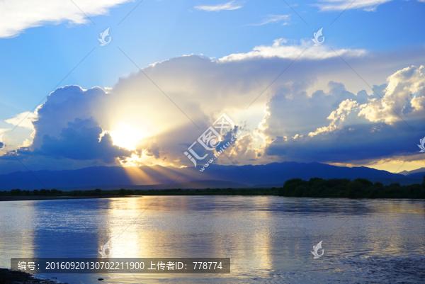 夕陽,新疆