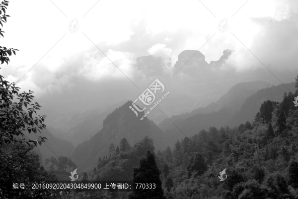 水墨金佛山,黑白金佛山