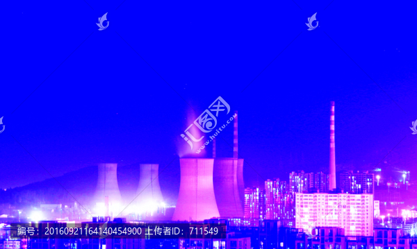 發(fā)電廠夜景
