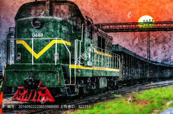 火車油畫