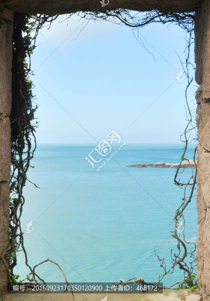 海景植物邊框