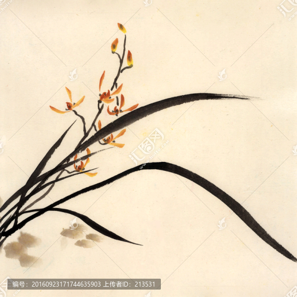 國畫蘭花水墨畫