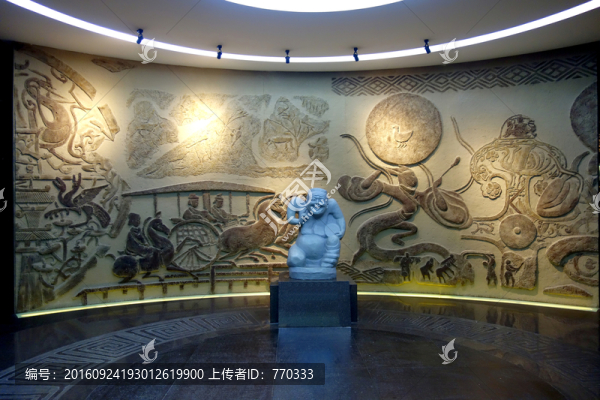 古代文化浮雕墻,說唱俑雕塑