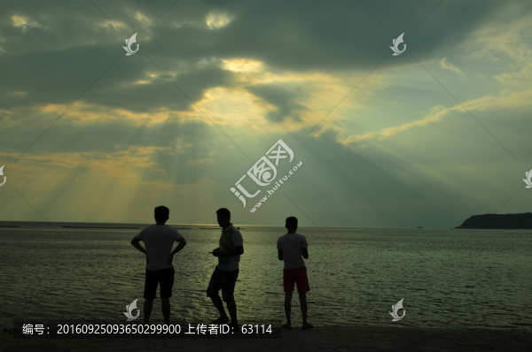 晨曦,霞光,海上日出,耶穌光