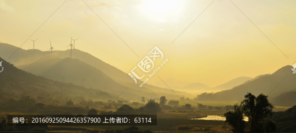 晨曦,霞光,田园,村落