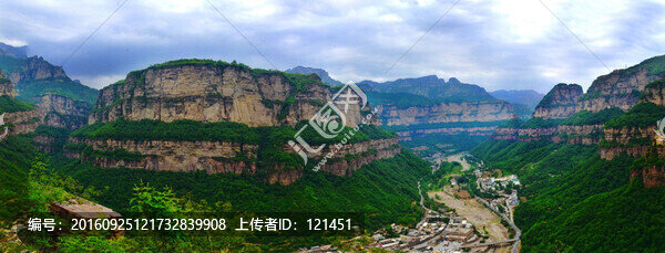 太行山,石板巖,全景,太行山脈