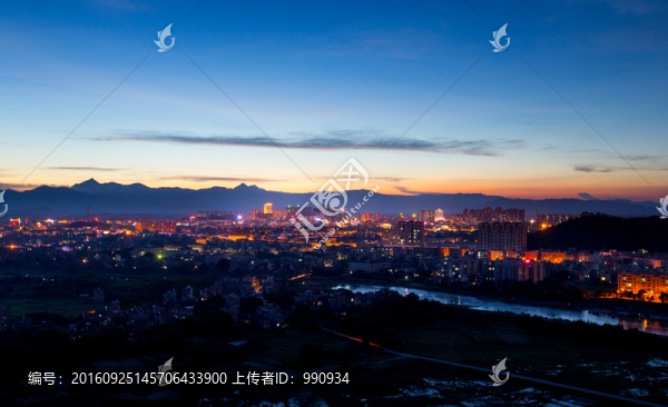 縣城,夜景,傍晚