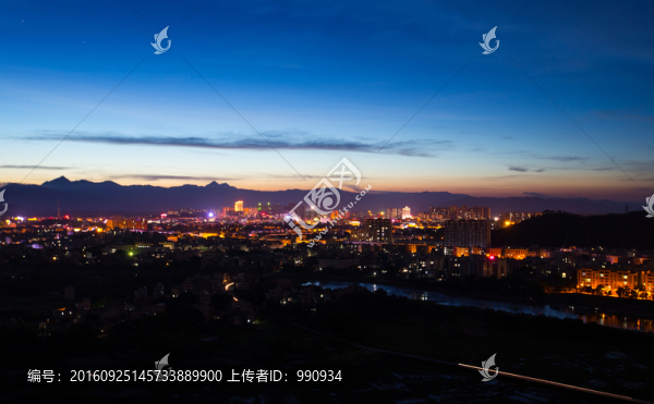 縣城,夜景,傍晚