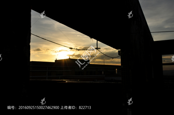 城市日落