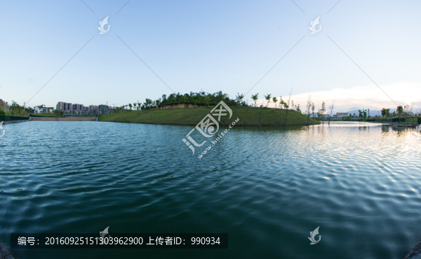 夕陽(yáng),湖畔,公園