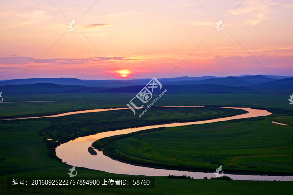 牧場(chǎng)河灣暮色