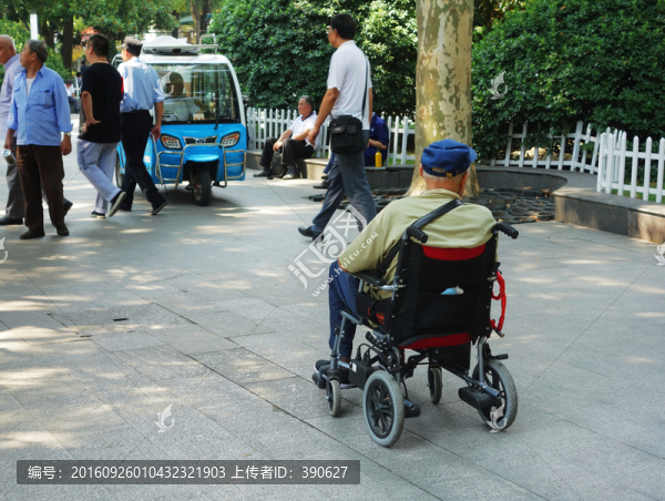 輪椅,晚年,老人,老年,公園