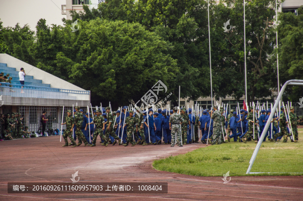 軍訓照片棍術展示