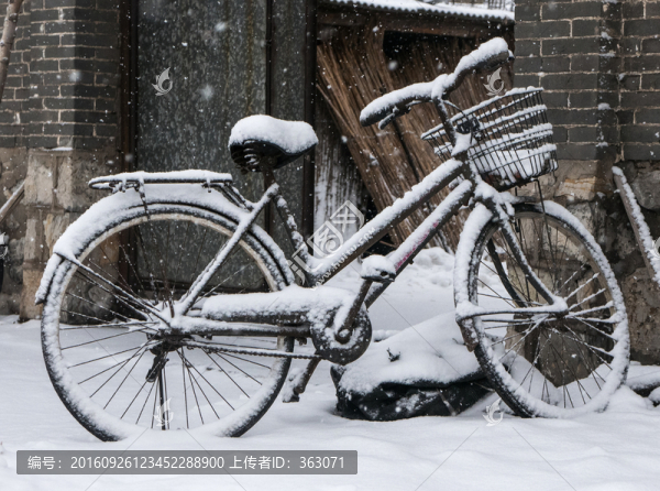 雪中的自行車