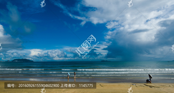 大海,白云,海浪,海島,沙灘