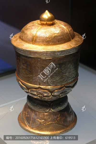 法門寺珍寶,鎏金人物畫銀香寶子