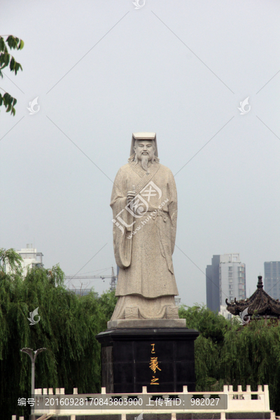 王羲之雕塑,正面