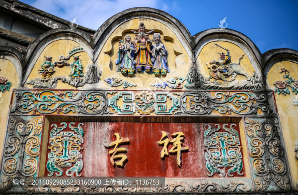 吉祥紋樣浮雕,門頭,福祿壽