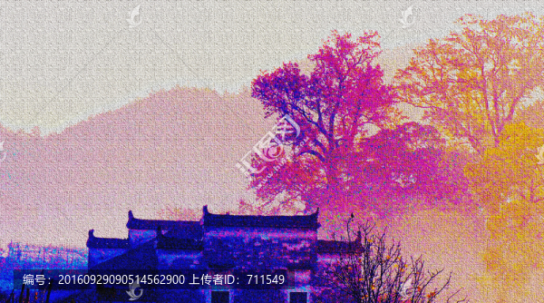 風景裝飾畫,TIF無分層