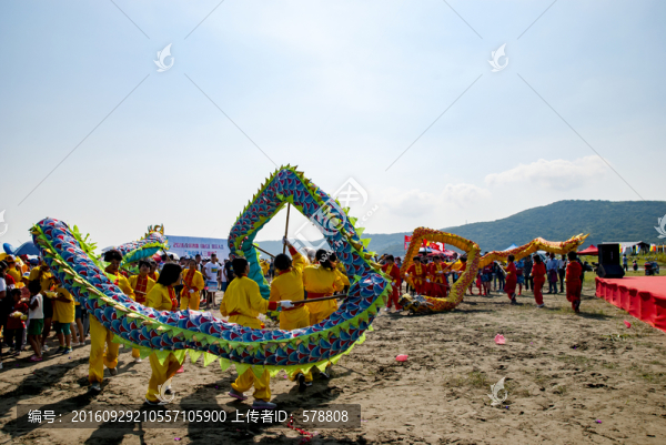 民間活動(dòng),舞龍,沙灘