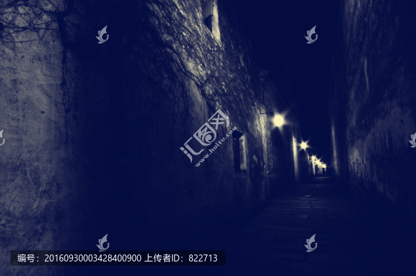老照片江南古鎮(zhèn)夜景