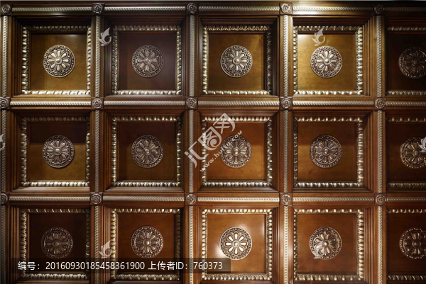 全木定制家居之法式描金天花板