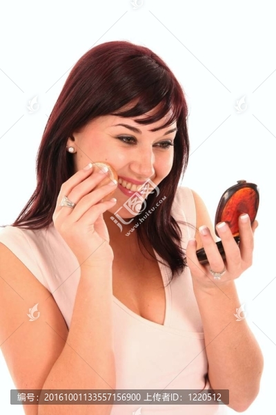 快樂化妝女人