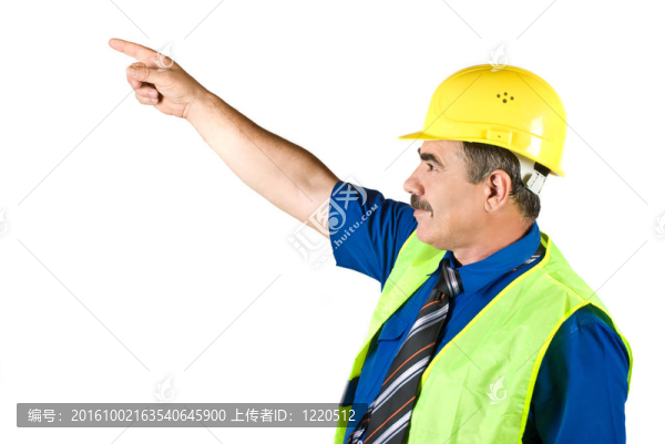 高級建筑師指著向上