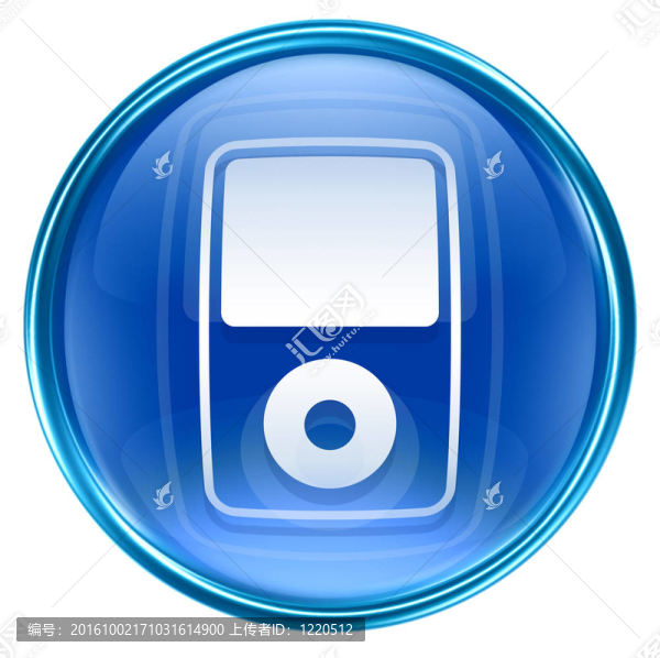 MP3播放器的藍(lán)色；孤立在白色背景