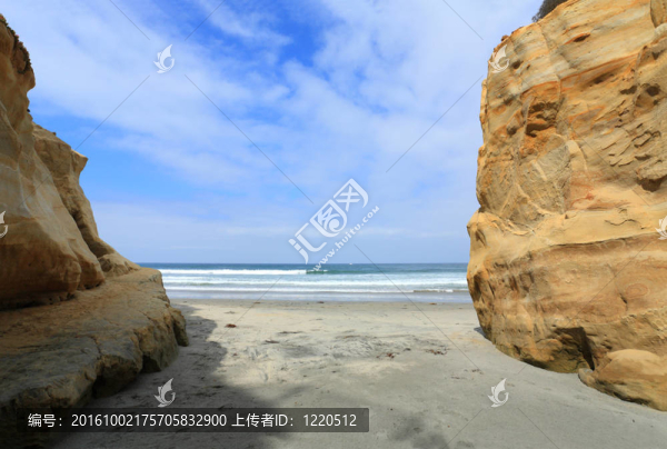 公共海灘；CA