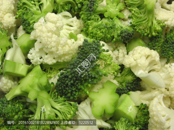 花椰菜和西蘭花混合為背景
