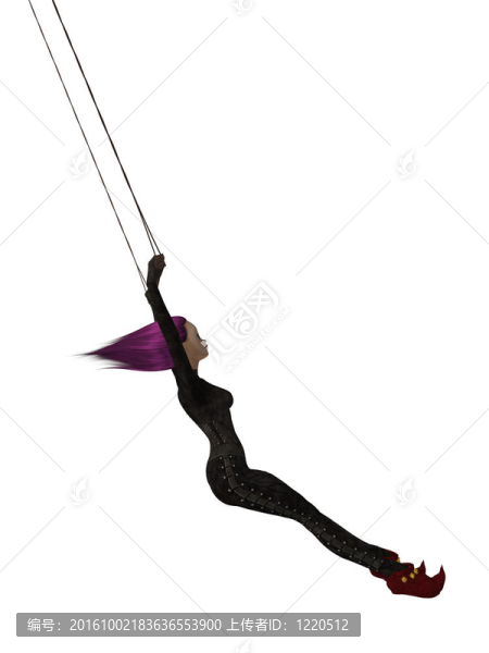 在高空秋千掛的小丑