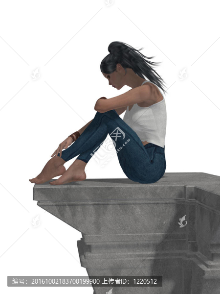 女人坐在