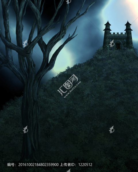 黑暗的幽靈般的童話背景