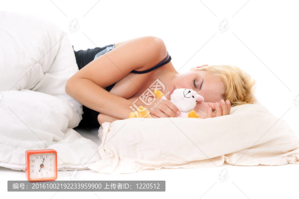 金發(fā)女人睡覺