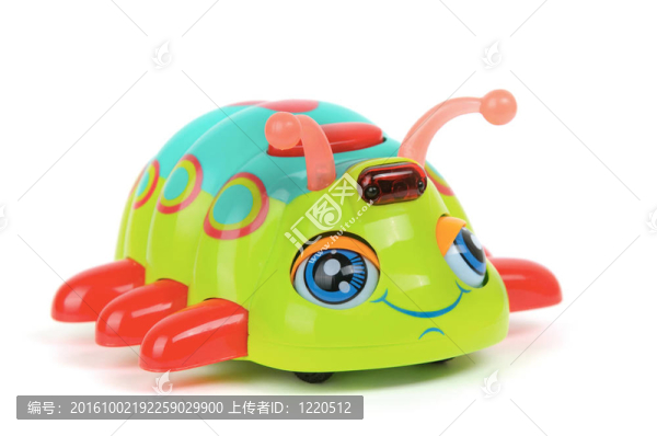 白色背景上的玩具蟲子
