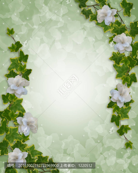 花邊的常春藤和Gardenias