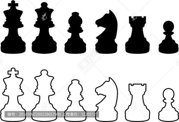 國際象棋的剪影