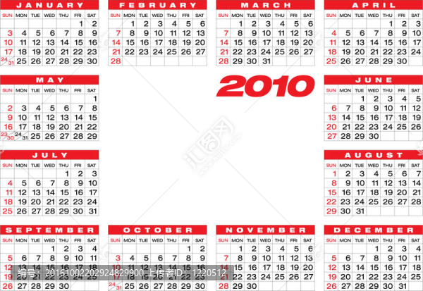 日歷2010