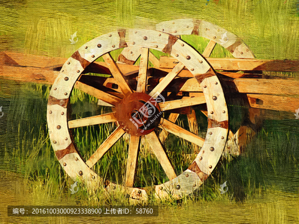 電腦油畫,勒勒車車輪