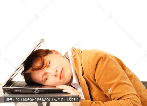 睡覺的女商人